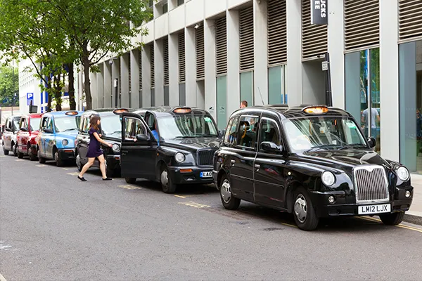 black taxis waiting