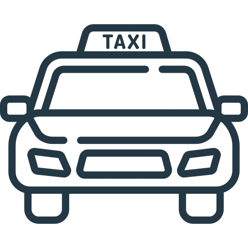 An icon depicting a taxi